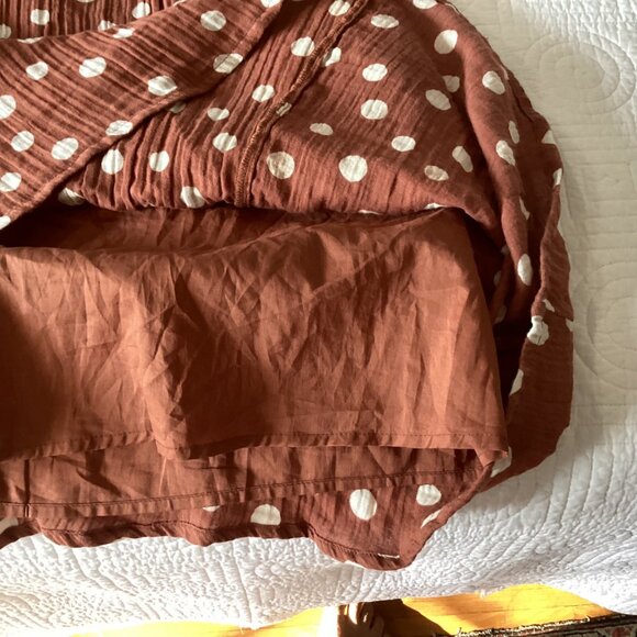 Abercrombie & Fitch Flowy Polka Dot 100% Cotton Maxi Dress Sz ST - Picture 12 of 15